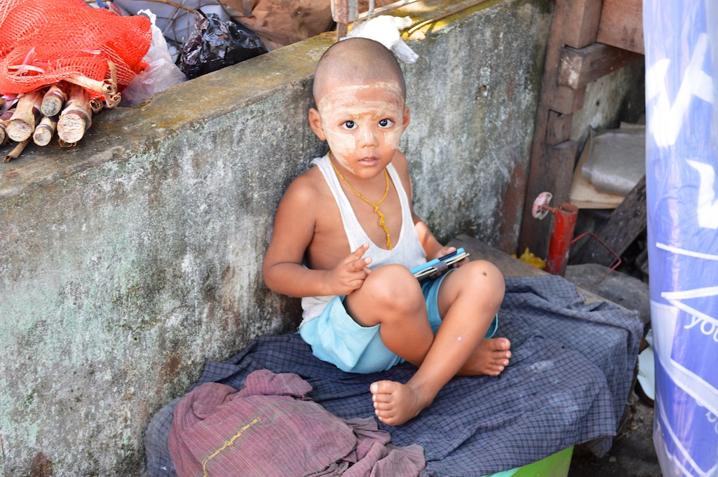 Burmese Child with iPad